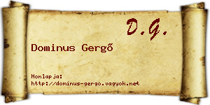 Dominus Gergő névjegykártya